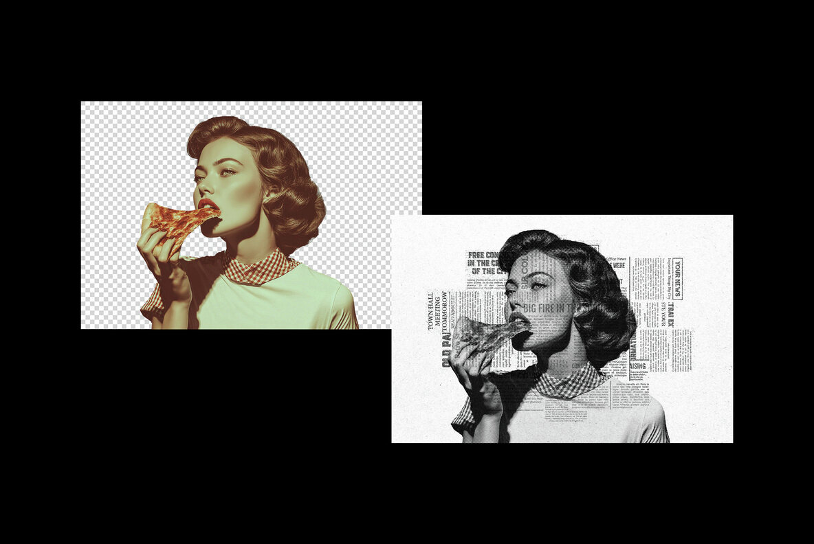 Newspaper Collage Effect 7