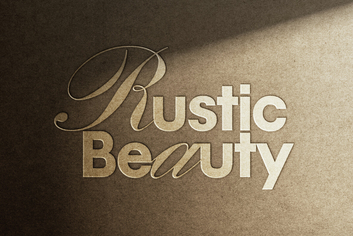 Paper Emboss Text and Logo Mockup 3