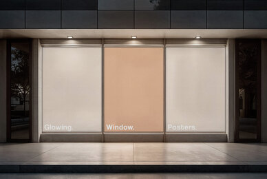 Outdoor Glowing Posters Mockup