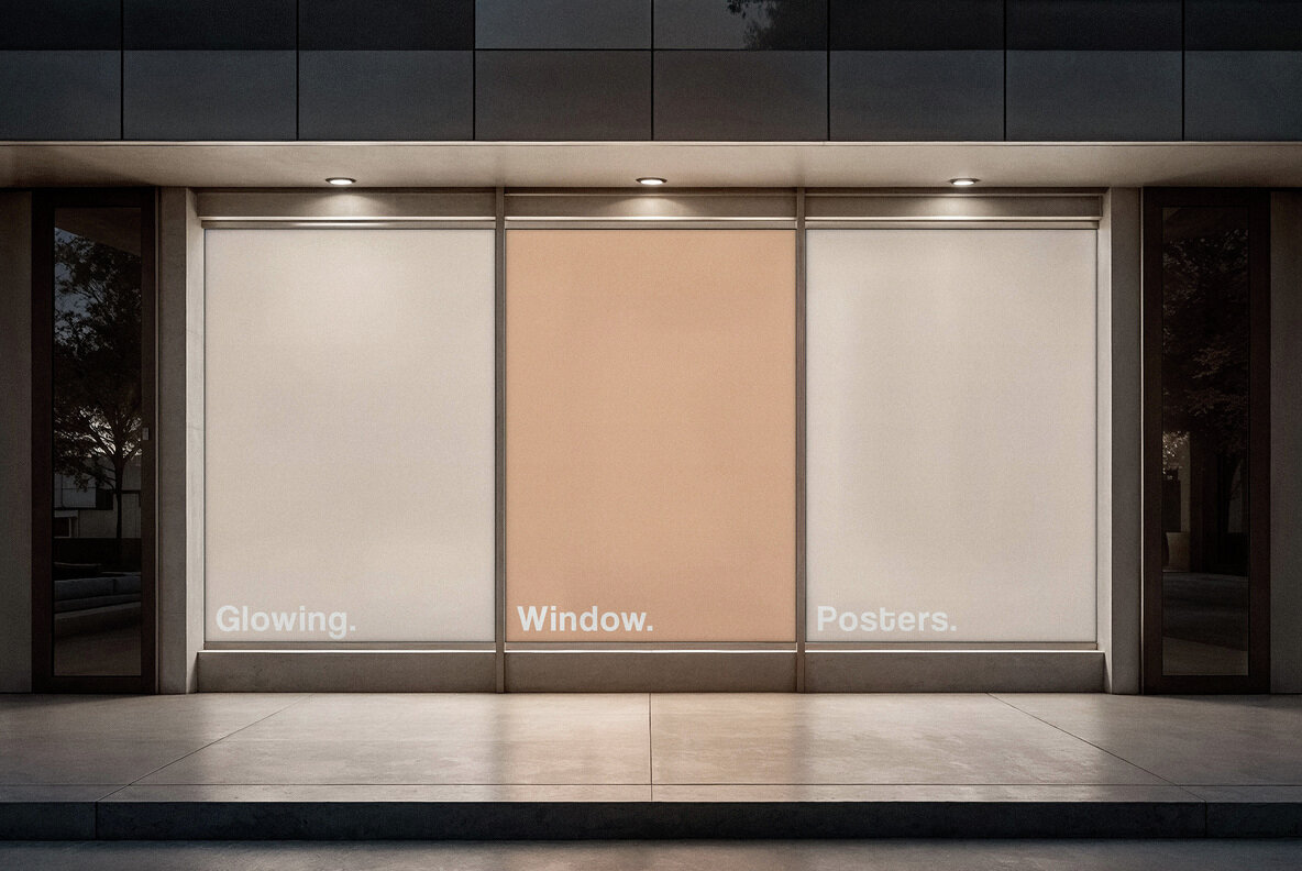 Outdoor Glowing Posters Mockup 1