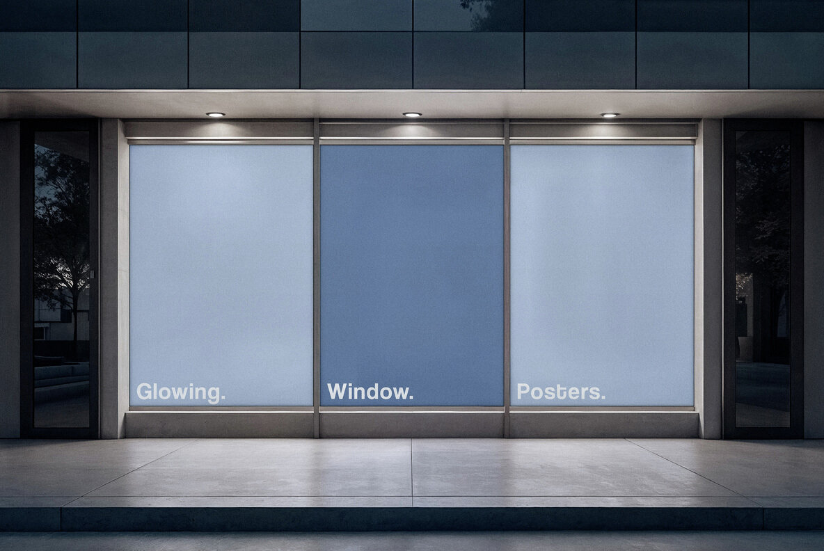 Outdoor Glowing Posters Mockup 2