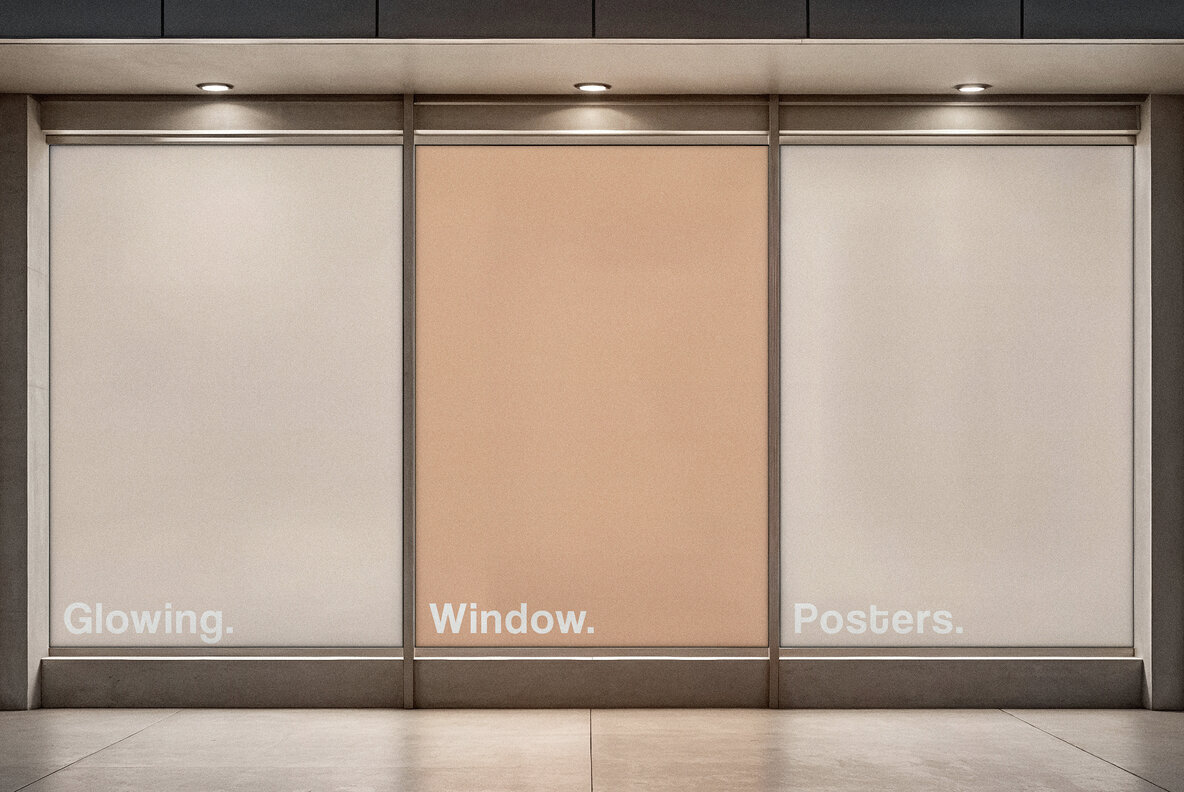 Outdoor Glowing Posters Mockup 3