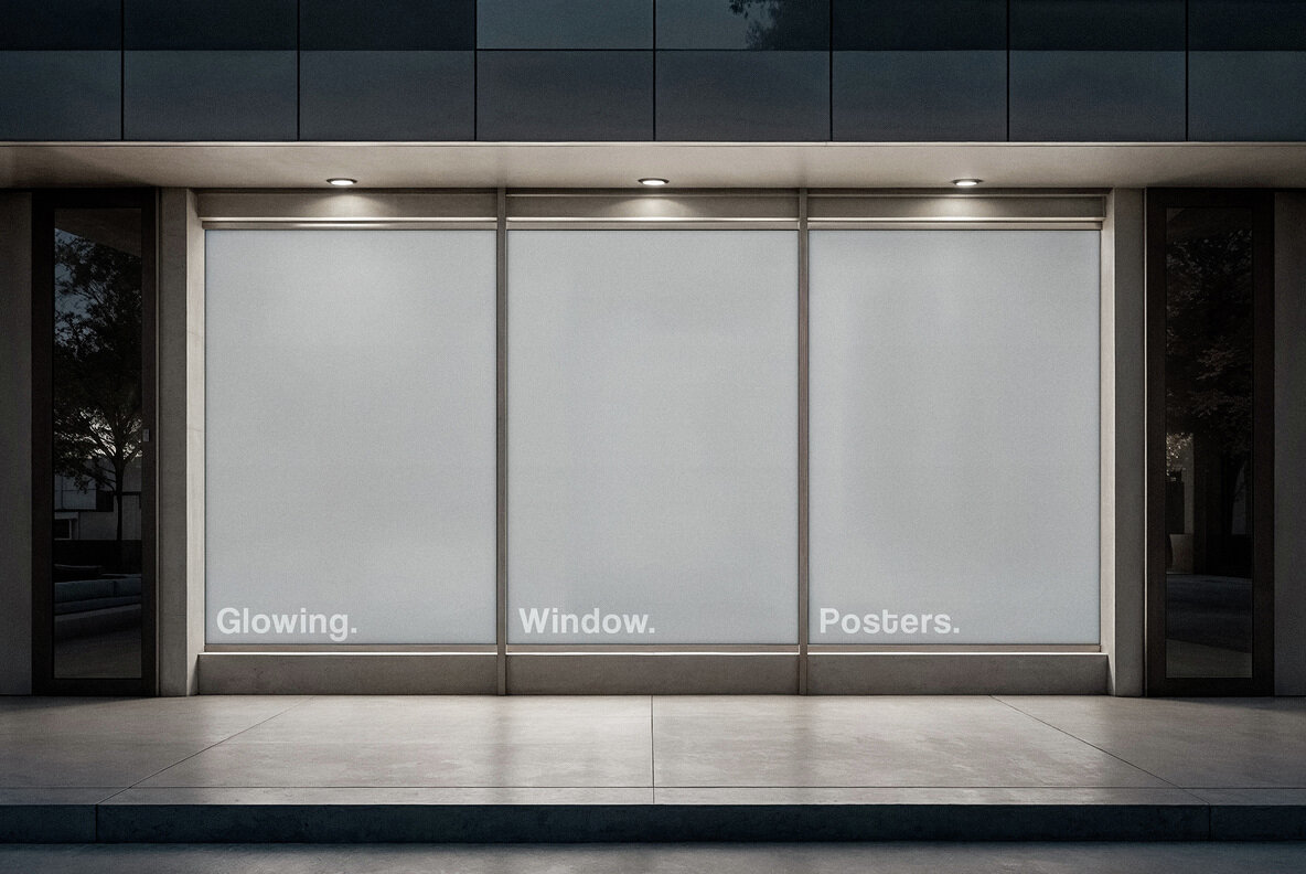 Outdoor Glowing Posters Mockup 4