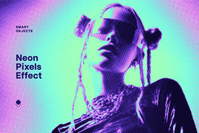 Neon Pixels Photo Effect