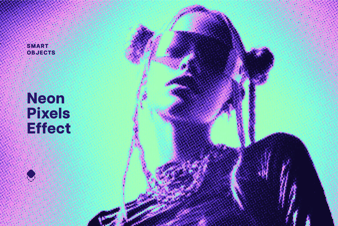 Neon Pixels Photo Effect 1