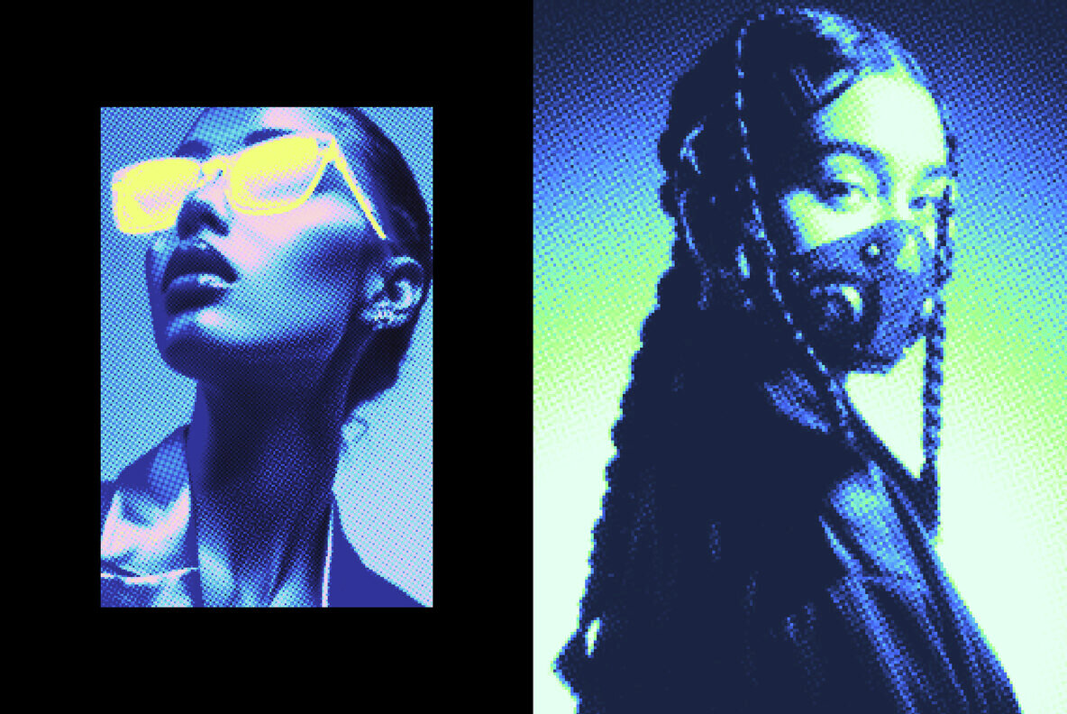 Neon Pixels Photo Effect 5