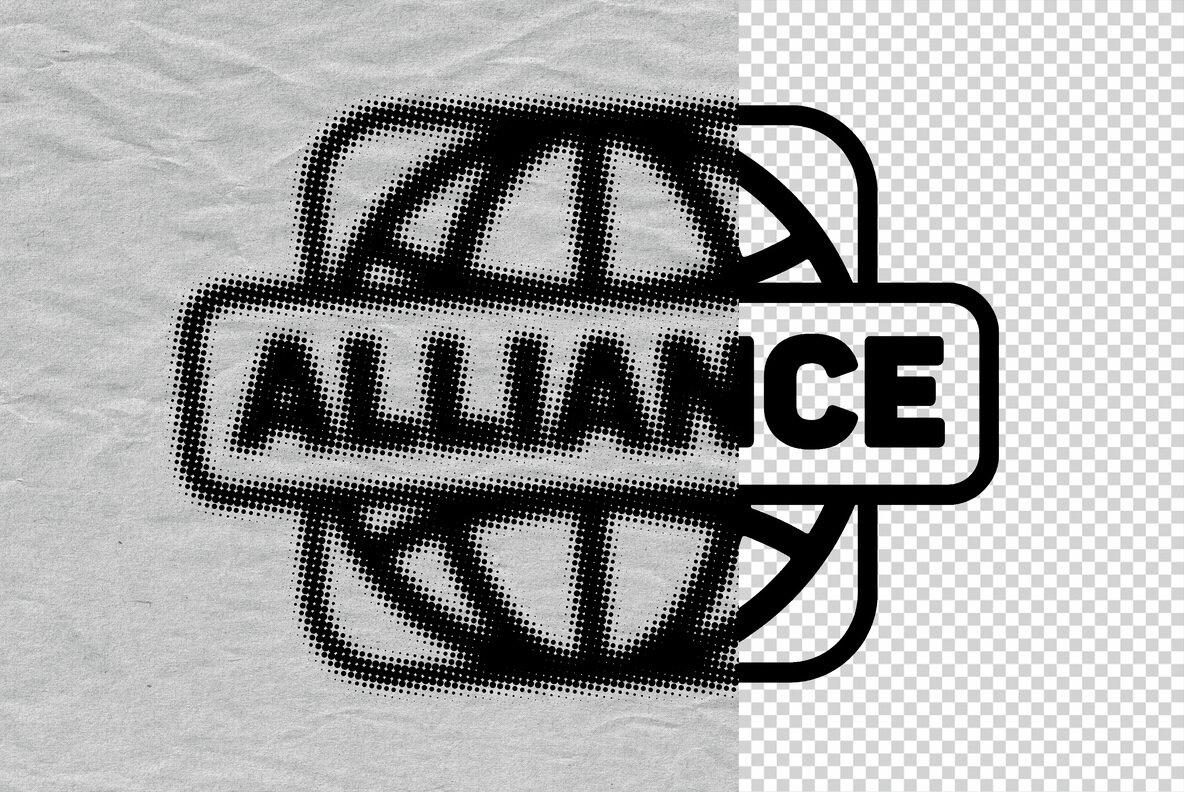 Halftone Paper Text and Logo Effect 4