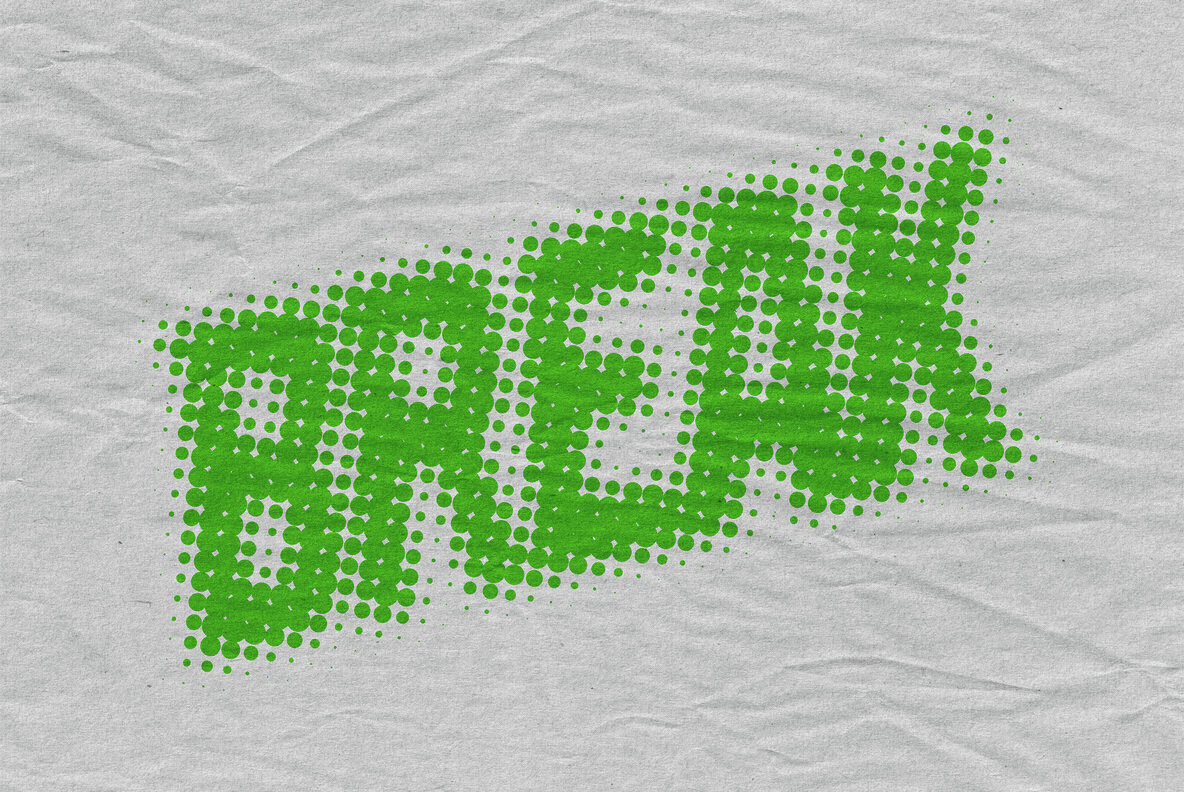 Halftone Paper Text and Logo Effect 5
