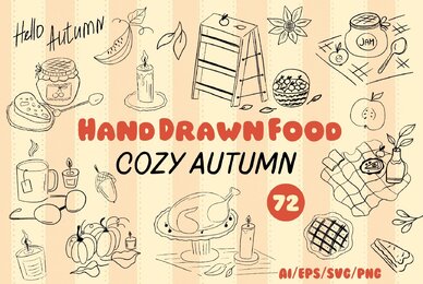 Hand Drawn Food Cozy Autumn