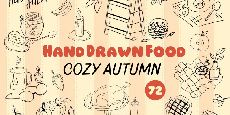 Hand Drawn Food Cozy Autumn
