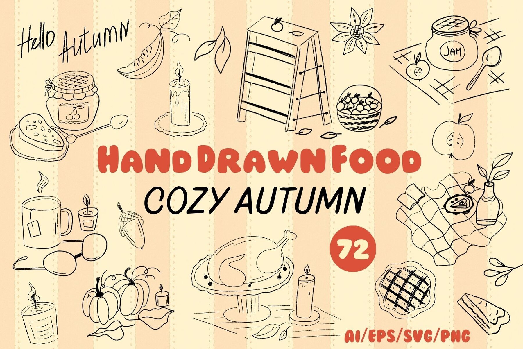Hand Drawn Food Cozy Autumn 1