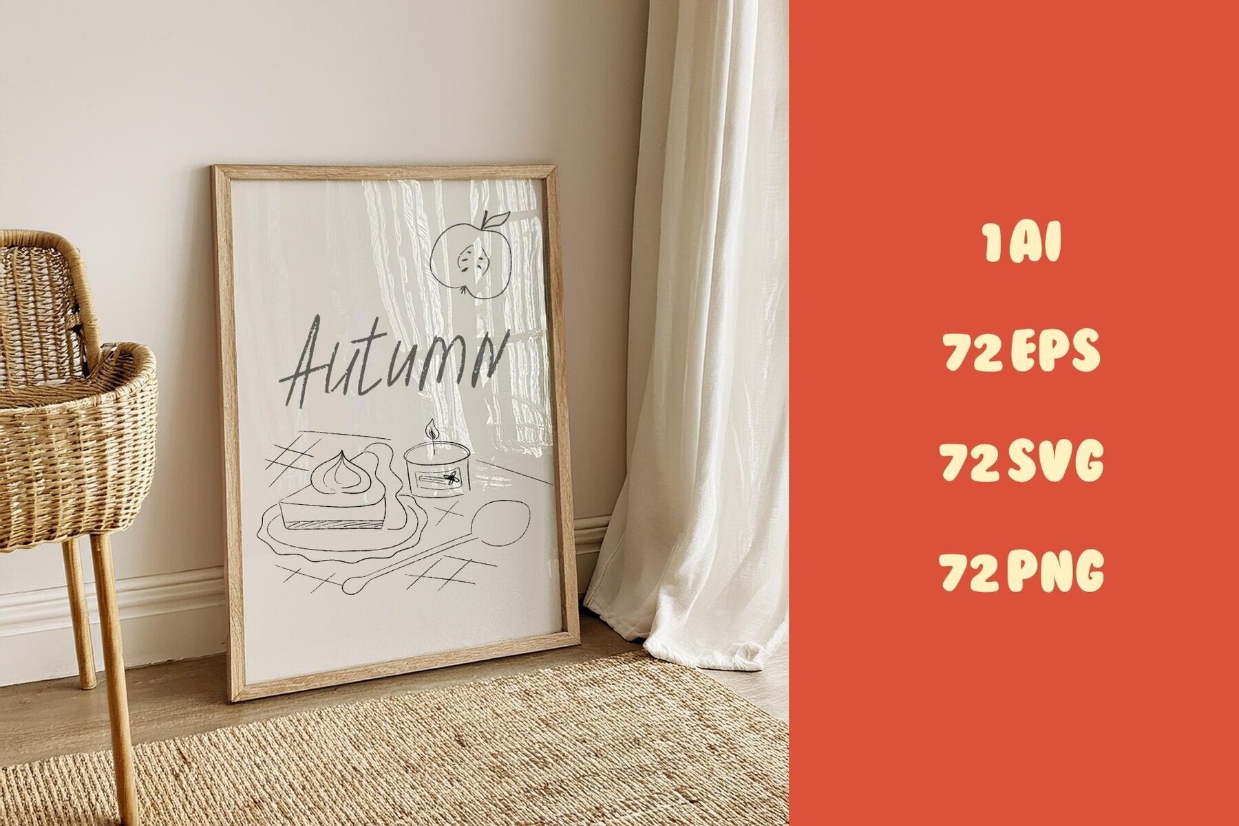 Hand Drawn Food Cozy Autumn 2