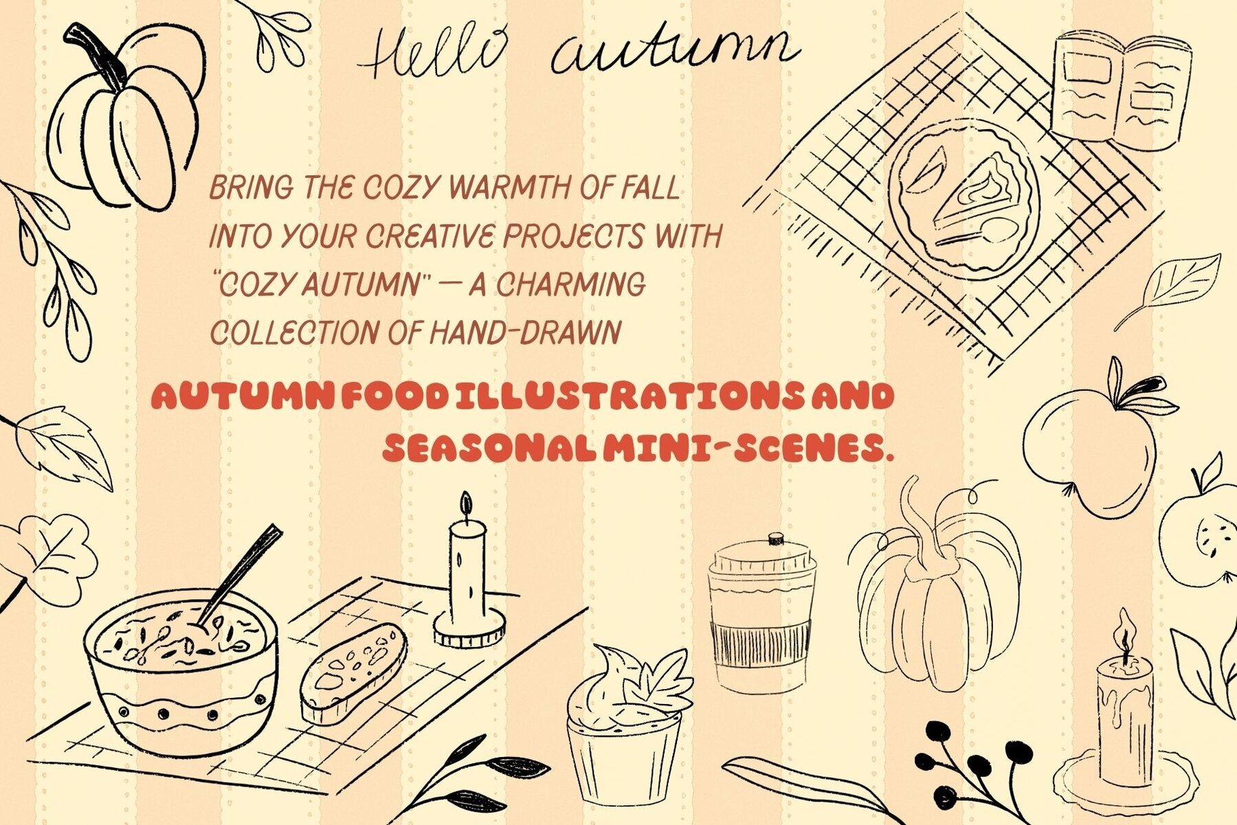 Hand Drawn Food Cozy Autumn 3