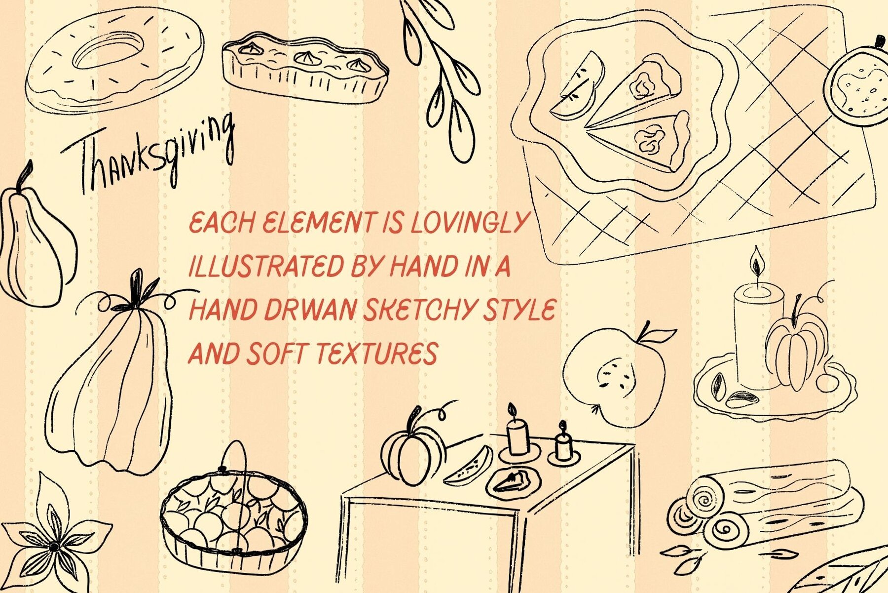 Hand Drawn Food Cozy Autumn 8