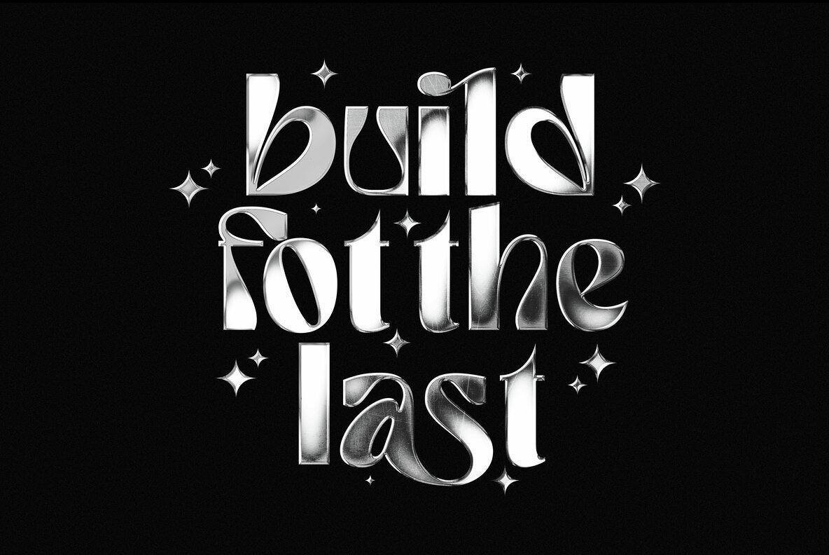 Metallic Text and Logo Mockup 2