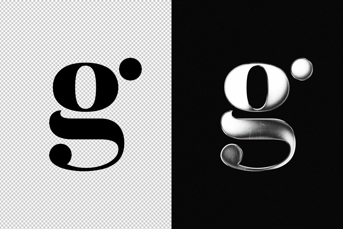 Metallic Text and Logo Mockup 3