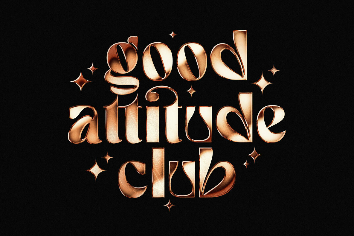 Metallic Text and Logo Mockup 4