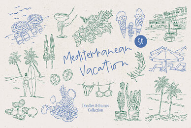Mediterranean Vacation Illustrations