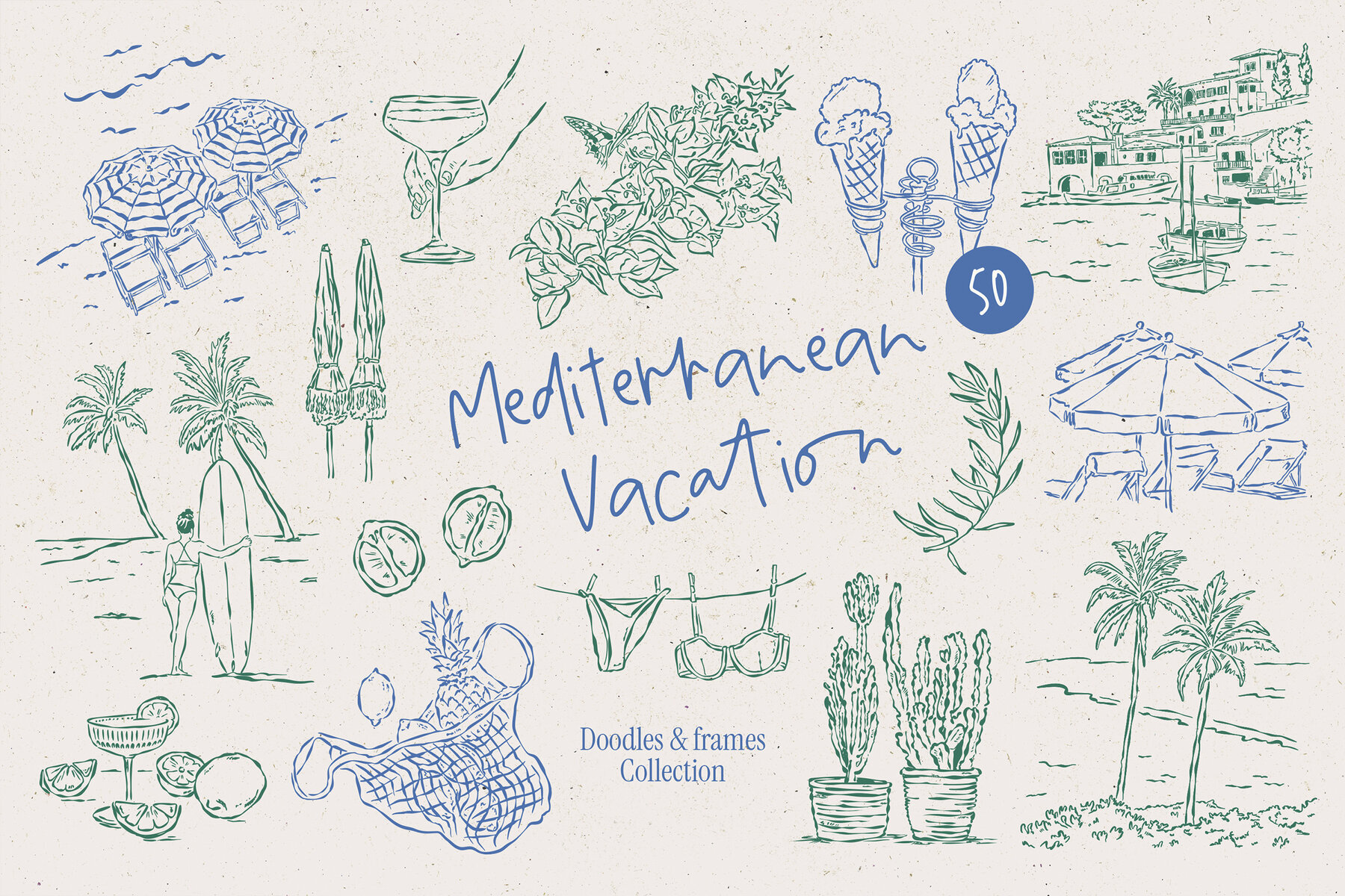 Mediterranean Vacation Illustrations 1