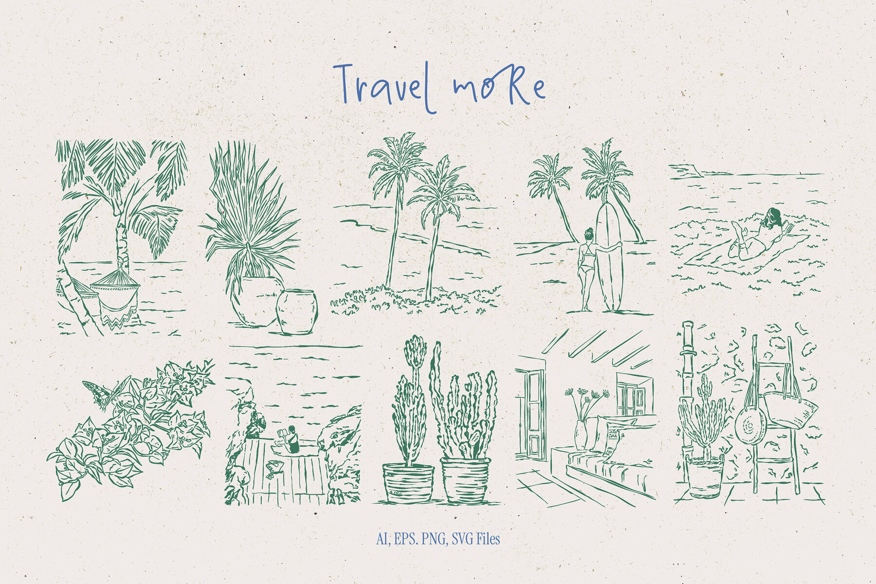 Mediterranean Vacation Illustrations 3