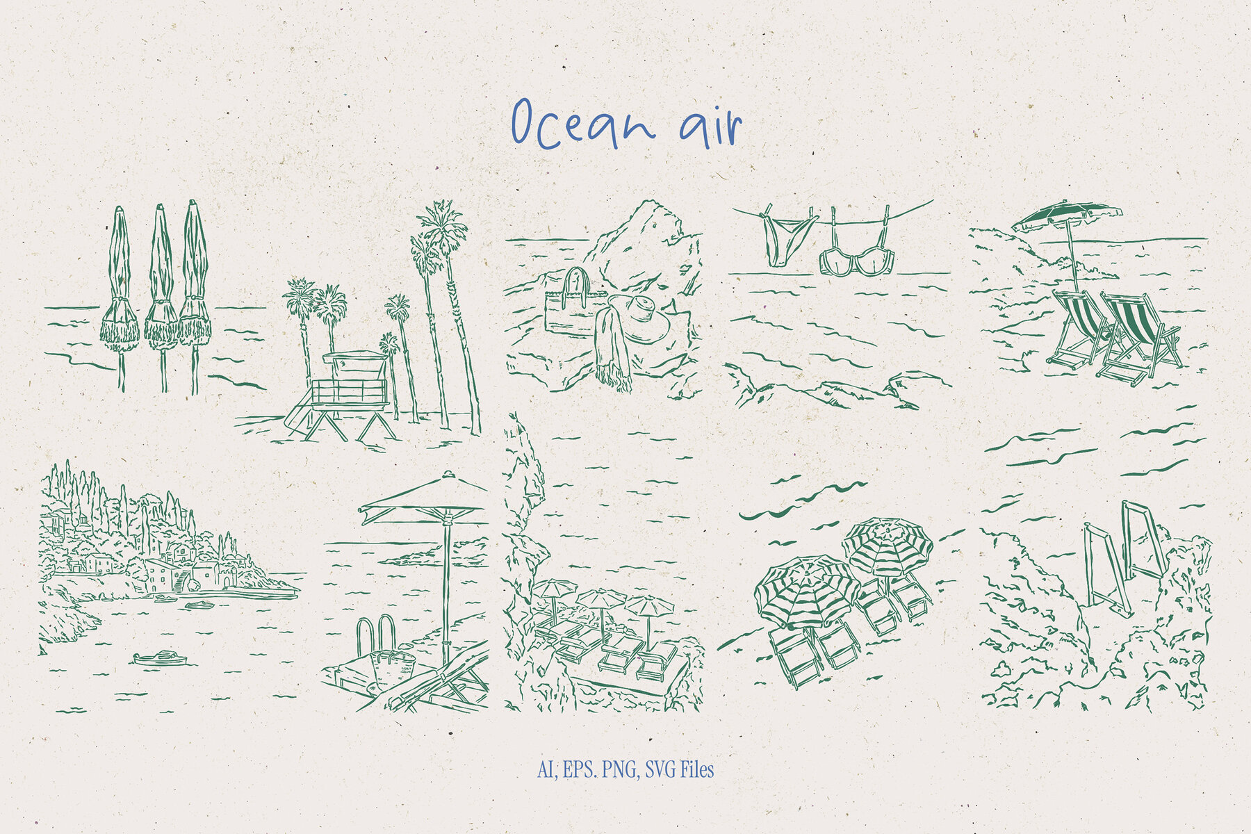 Mediterranean Vacation Illustrations 5