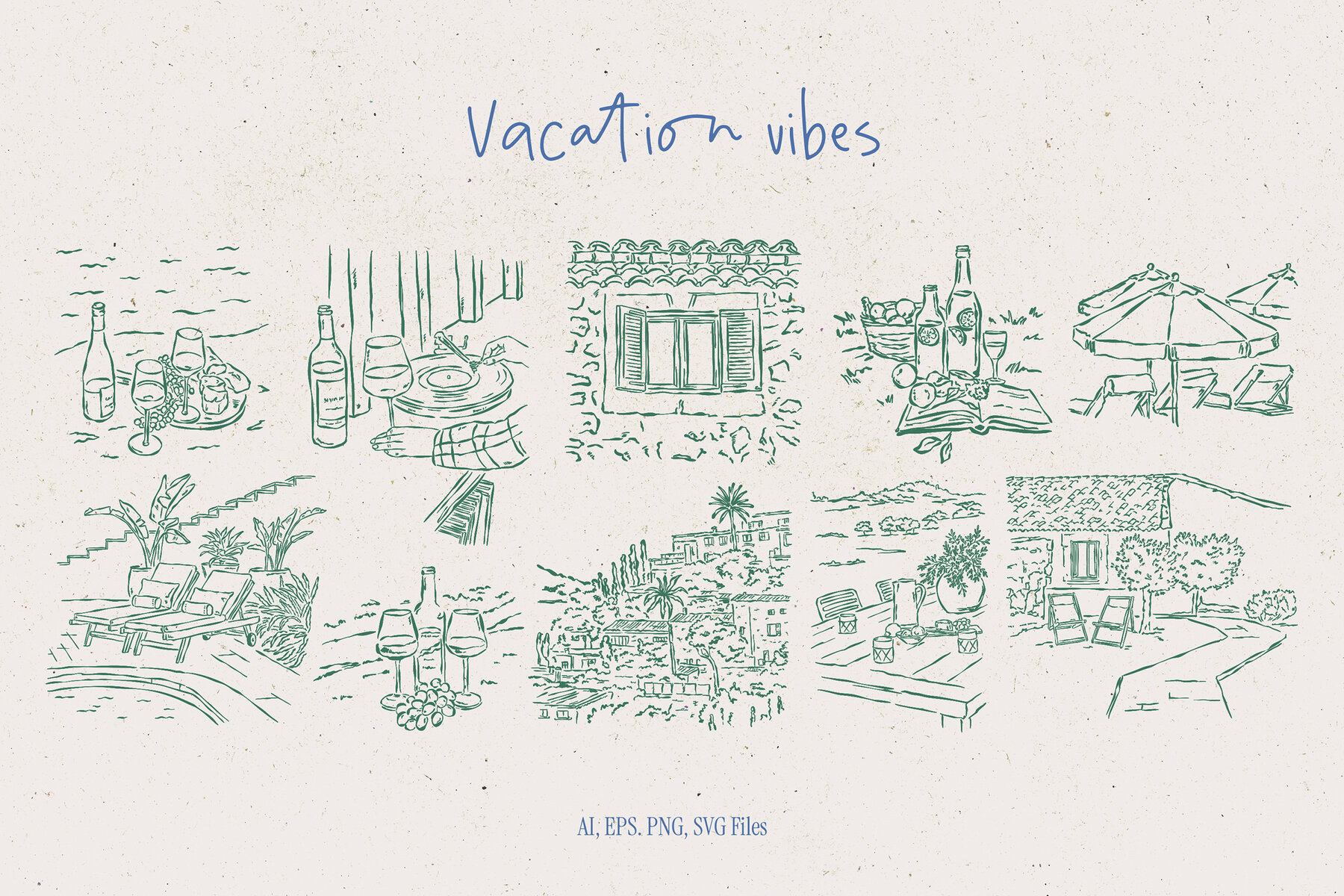 Mediterranean Vacation Illustrations 9