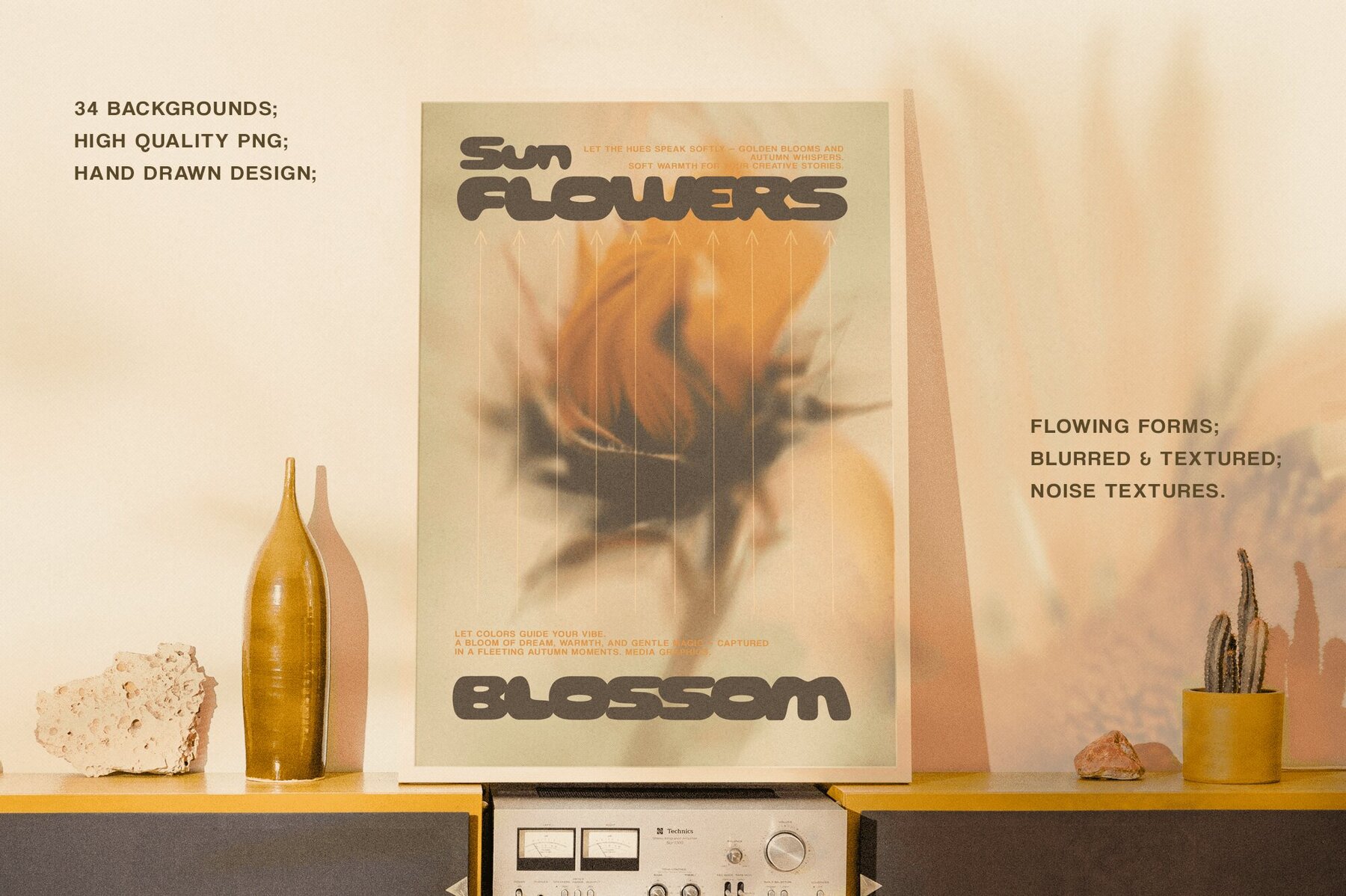 Bloomed Harvest Sunflowers abstract backgrounds 4