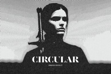 Circular Grunge Hafltone Effect
