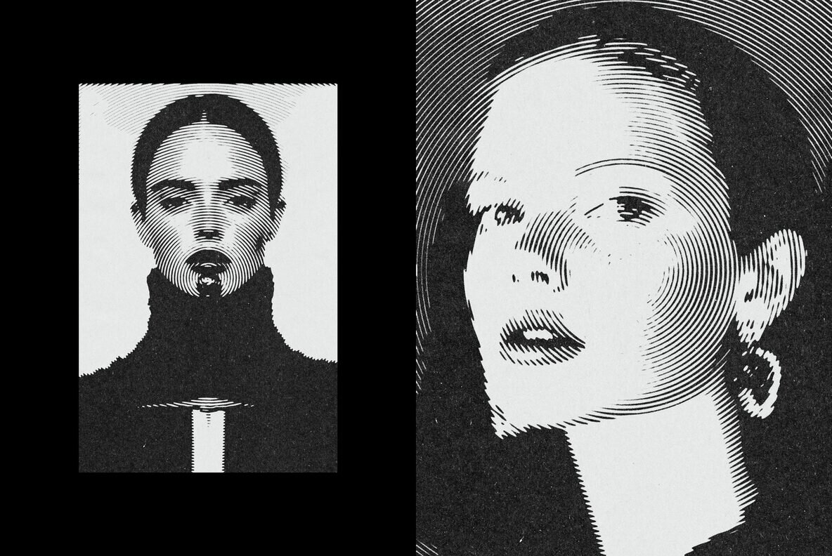 Circular Grunge Hafltone Effect 6