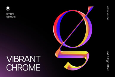 Vibrant Chrome Text and Logo Effect