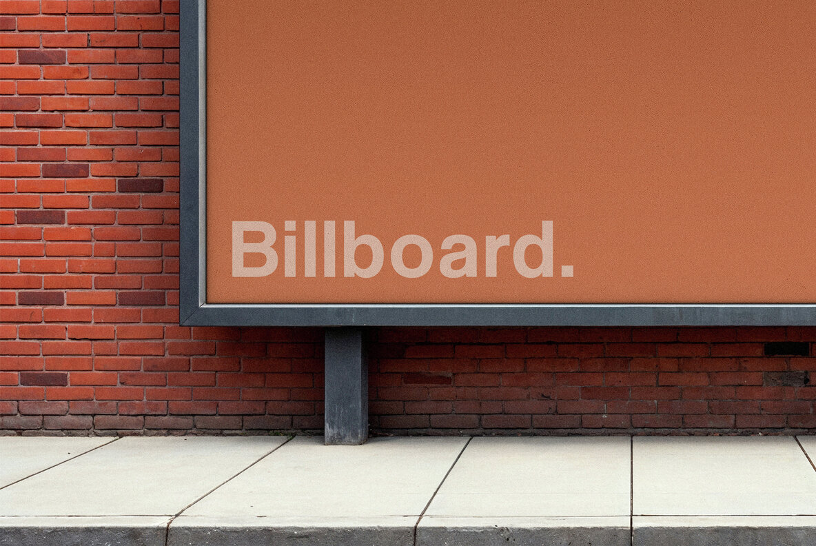 Brick Wall Billboard Mockup 3