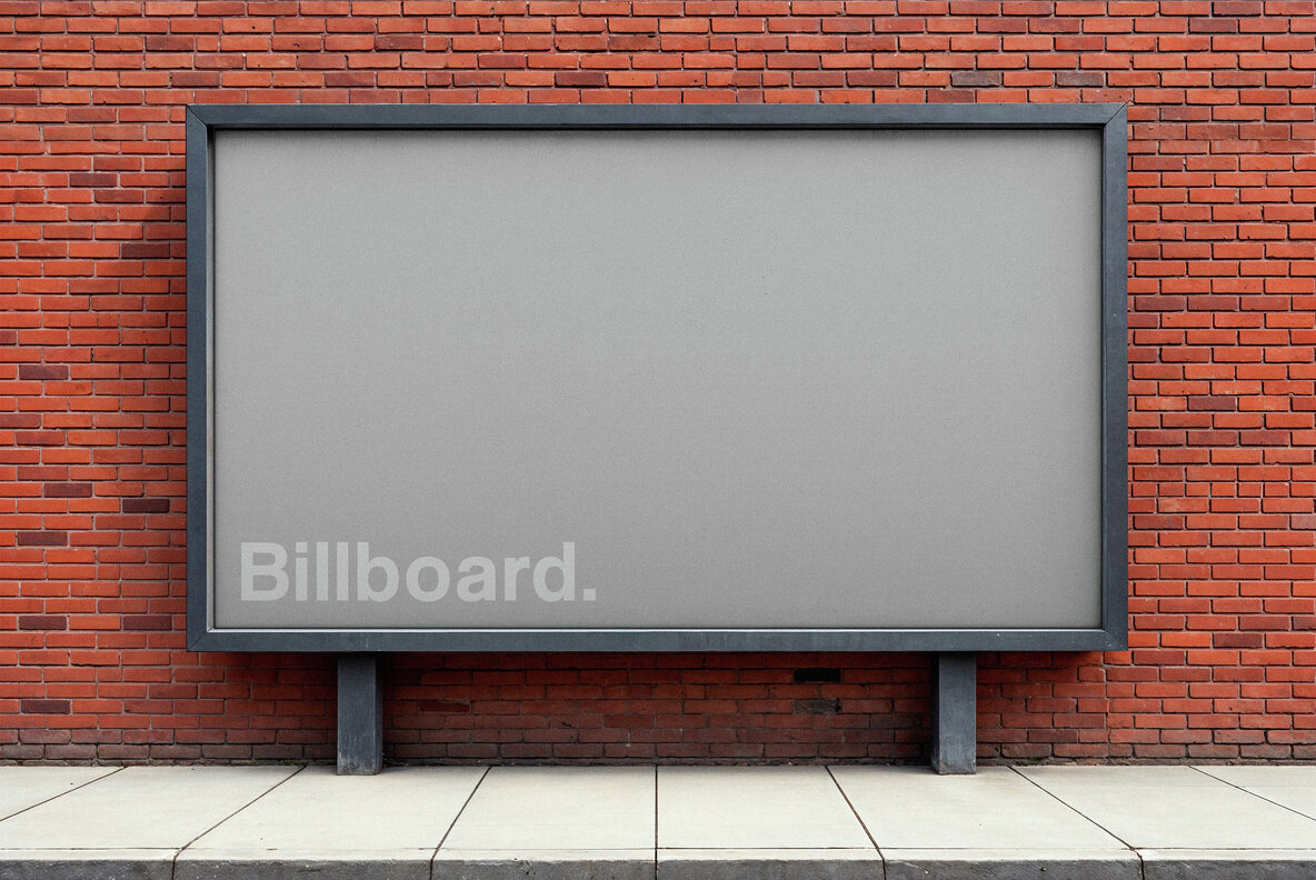 Brick Wall Billboard Mockup 4