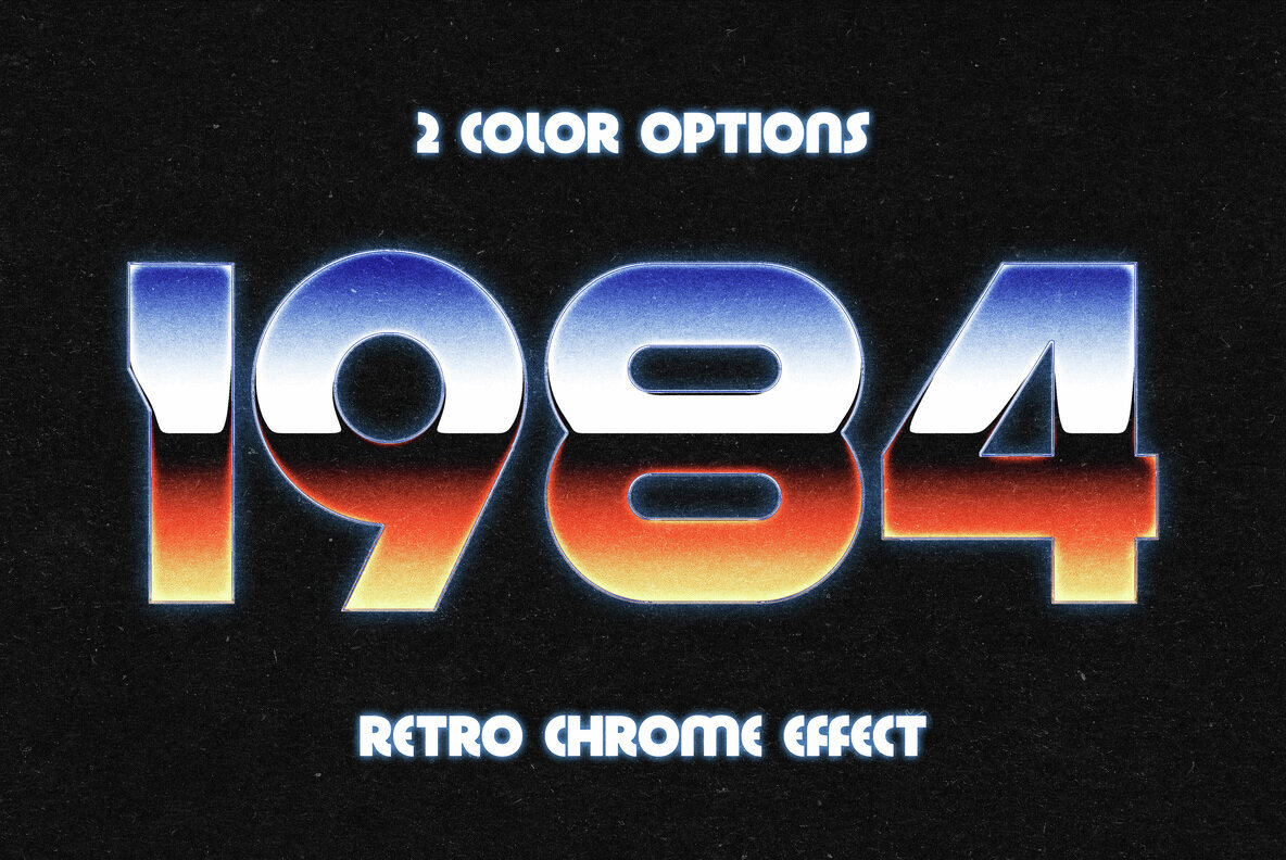 Retro Wave Chrome Text Effect 1