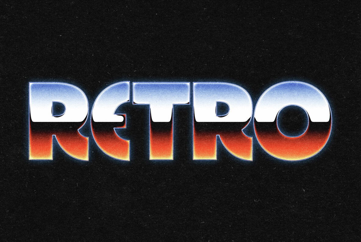 Retro Wave Chrome Text Effect 3
