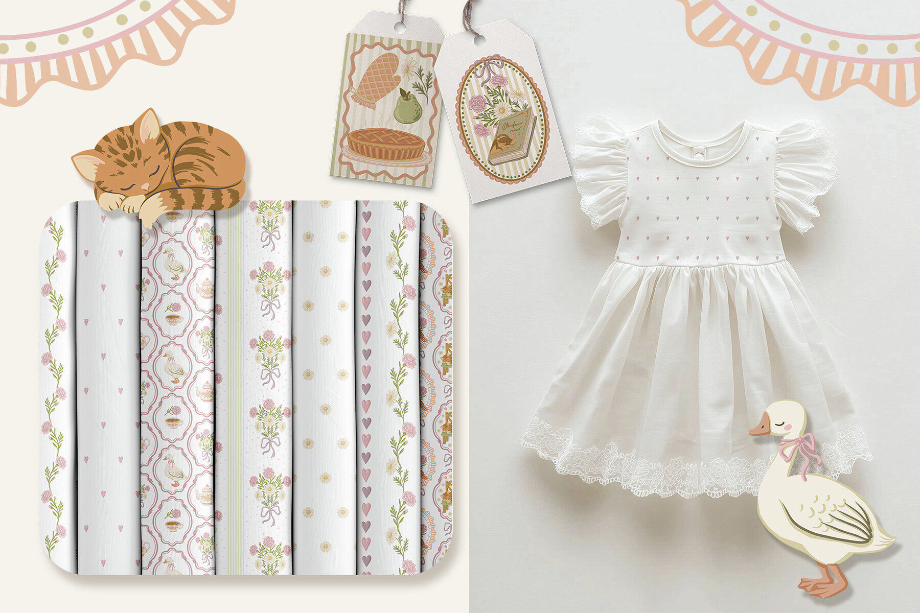 Coquette Cottage Hand Drawn Vector Art 3