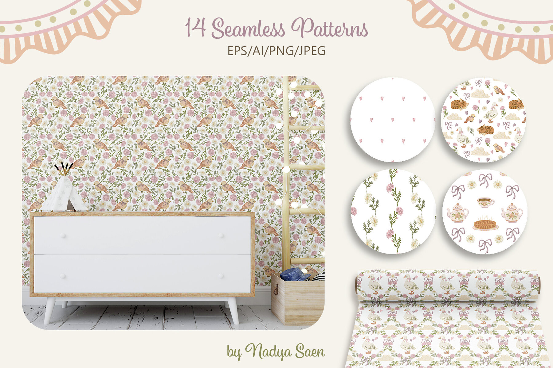 Coquette Cottage Hand Drawn Vector Art 7