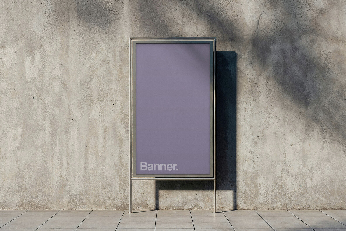 Vertical Outdoor Banner Mockup 2