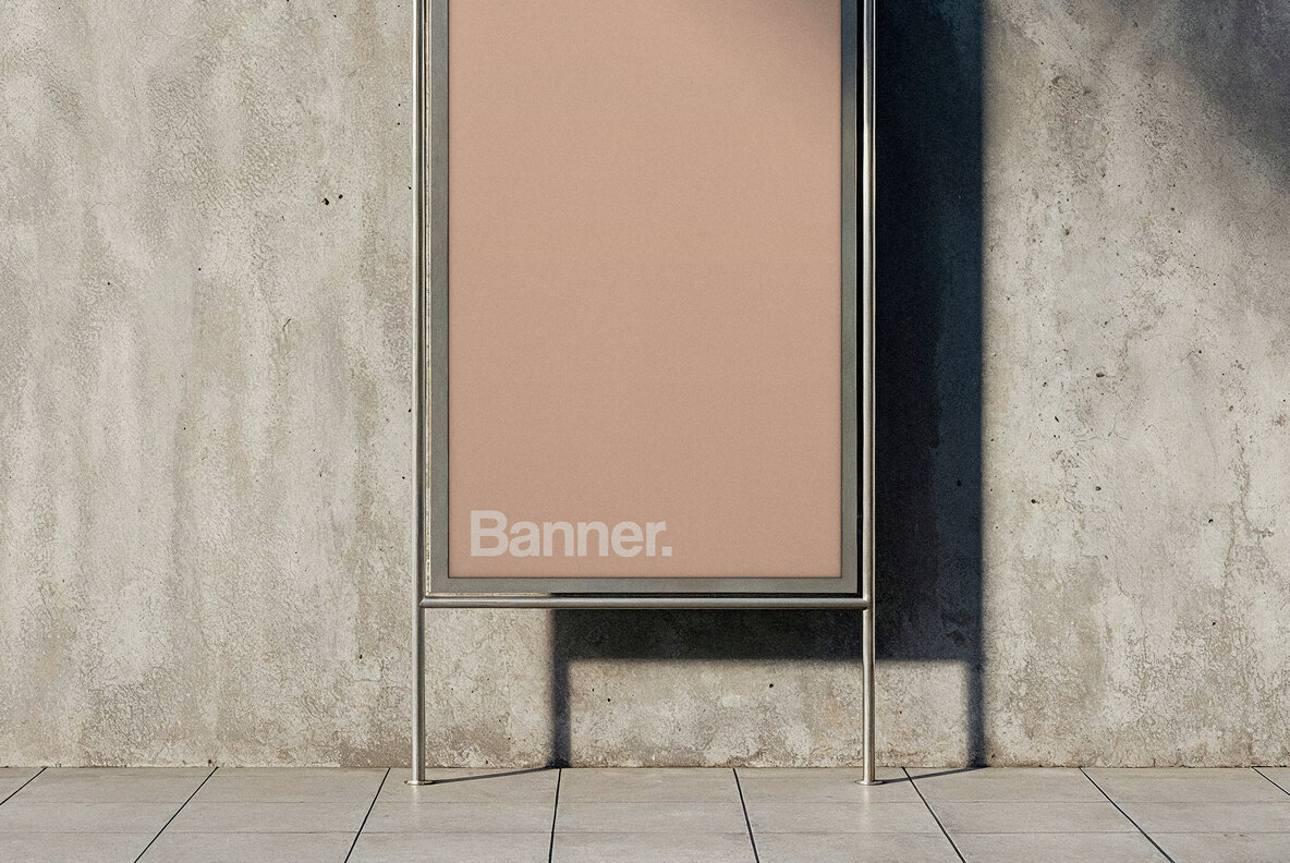 Vertical Outdoor Banner Mockup 3