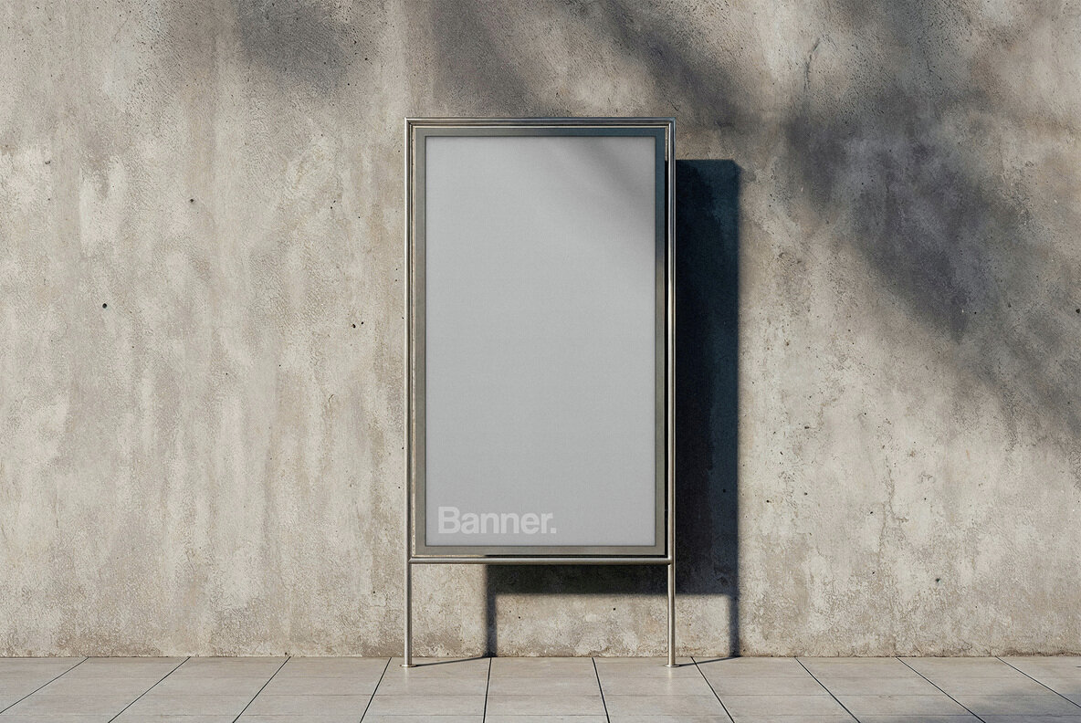 Vertical Outdoor Banner Mockup 4