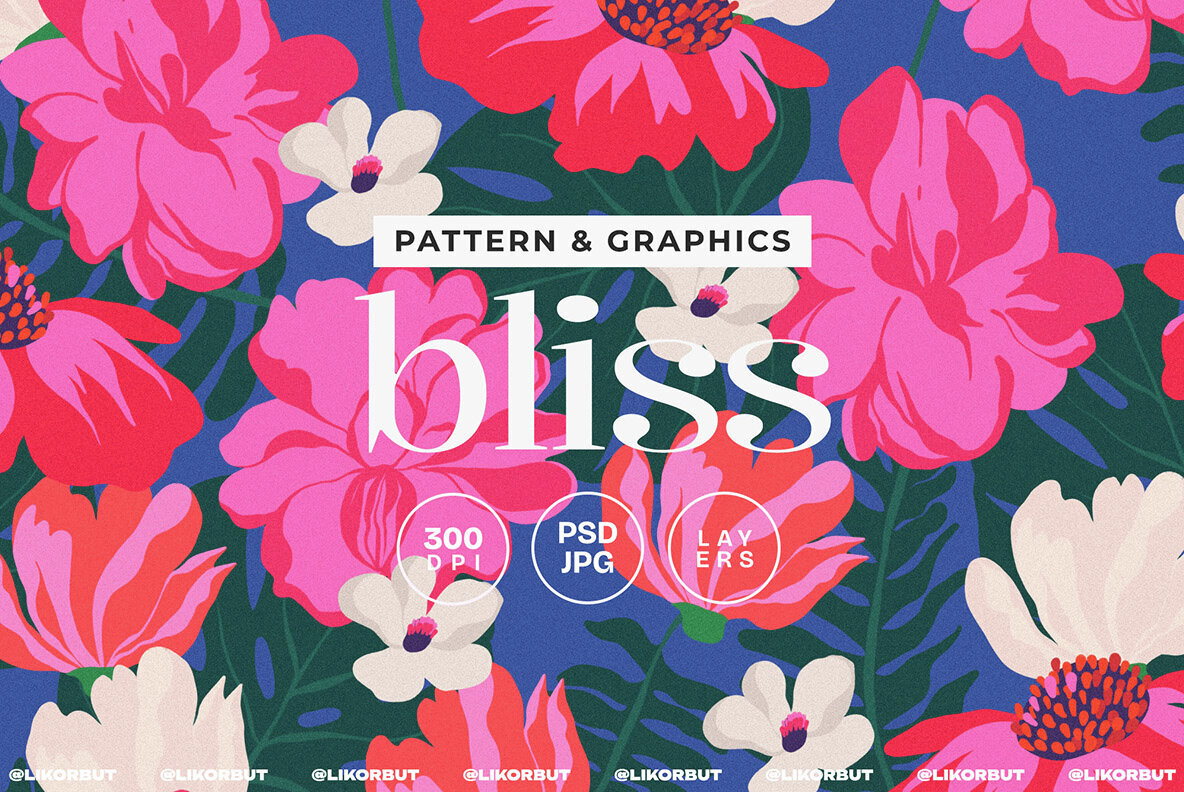 Bliss Bold Bloom Naive Floral Pattern 1