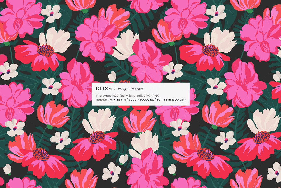 Bliss Bold Bloom Naive Floral Pattern 2