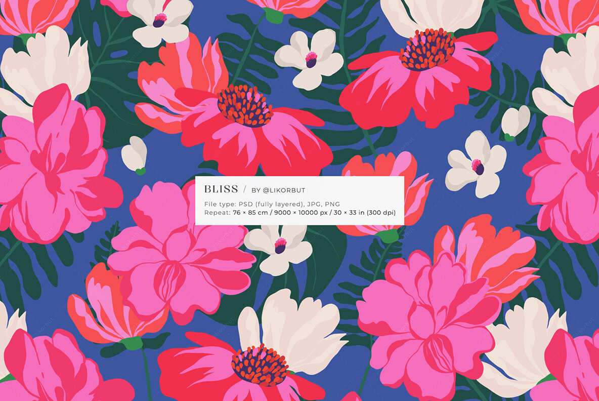 Bliss Bold Bloom Naive Floral Pattern 5