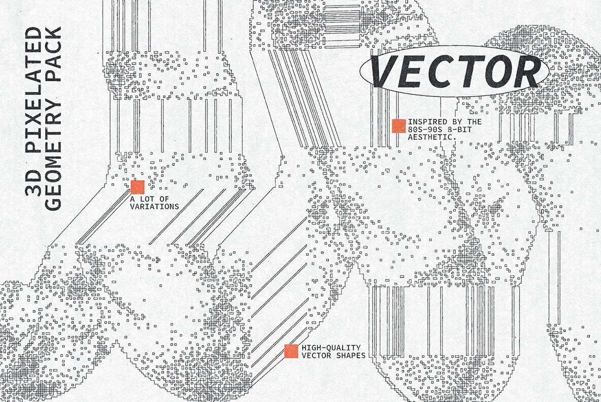 3D Pixelated Geometry Pack 2