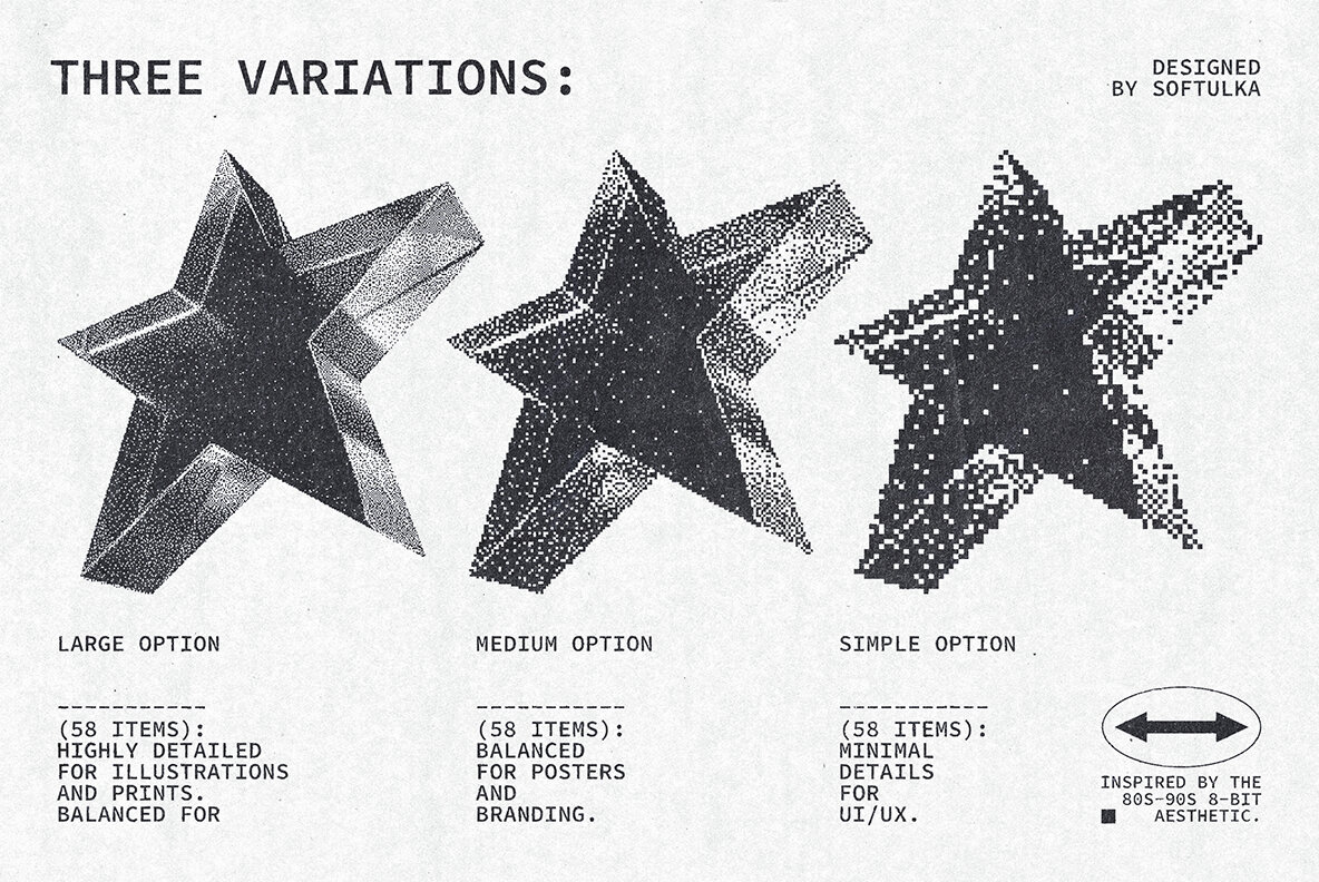 3D Pixelated Geometry Pack 4