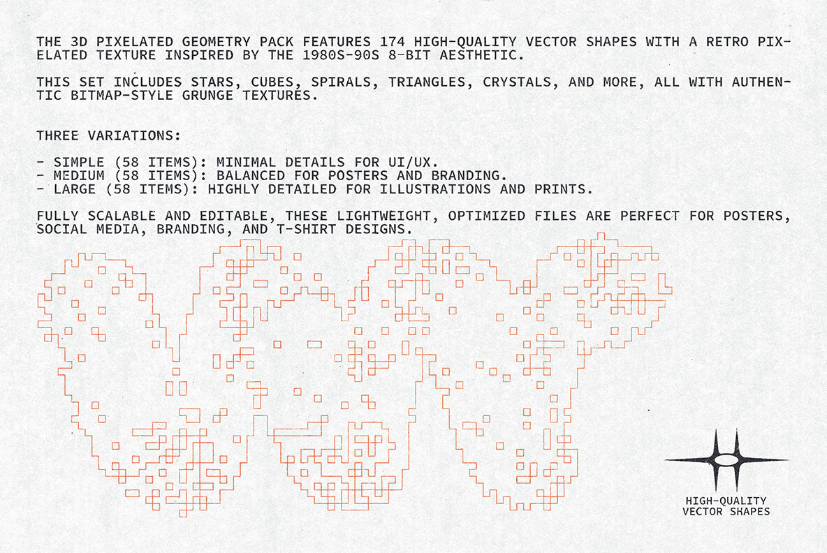 3D Pixelated Geometry Pack 5