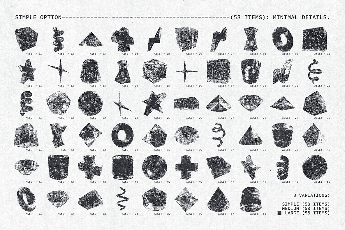 3D Pixelated Geometry Pack 6