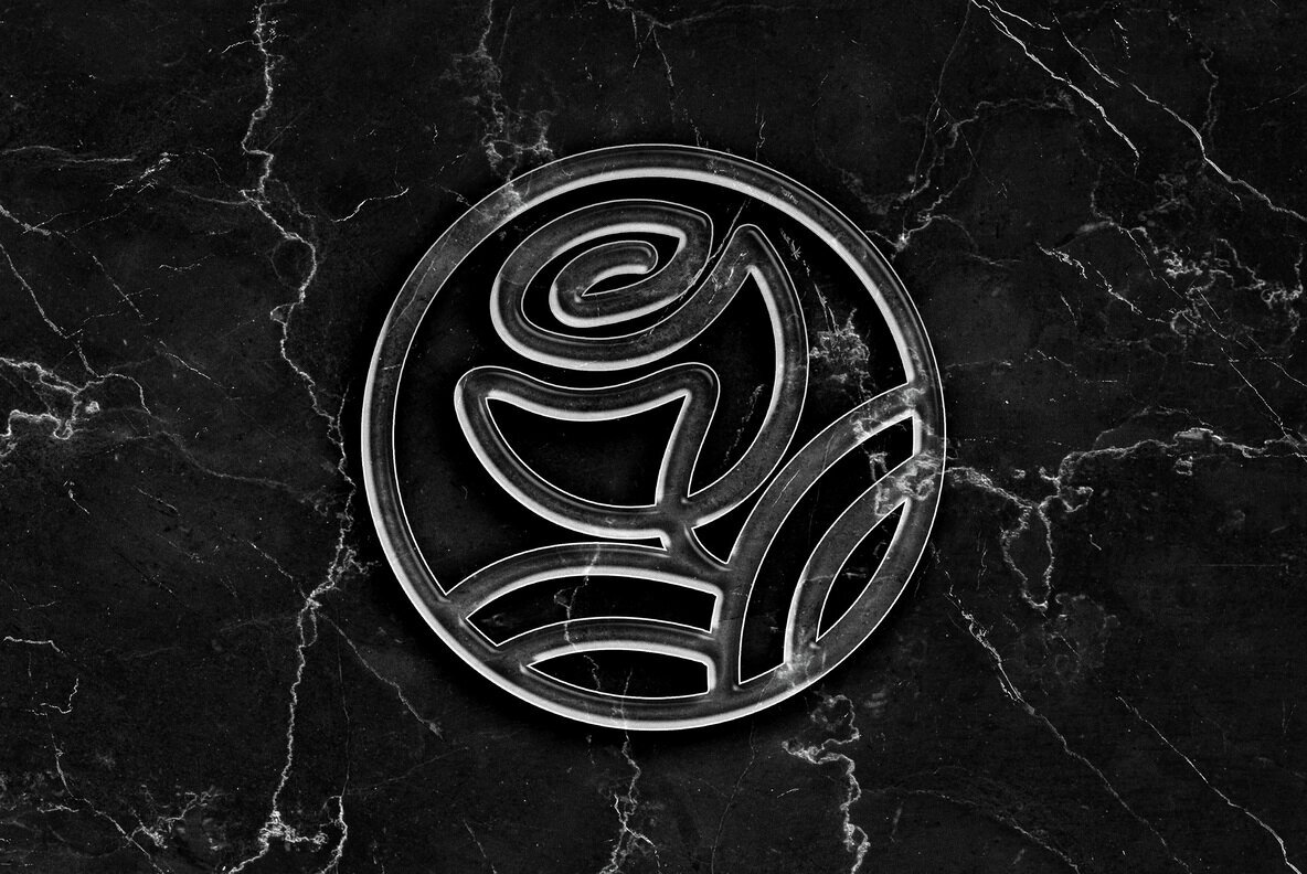 Black Marble Text and Logo Mockup 2