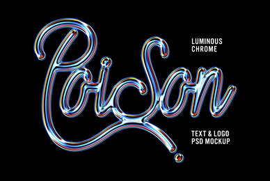 Luminous Chrome Text and Logo Effect