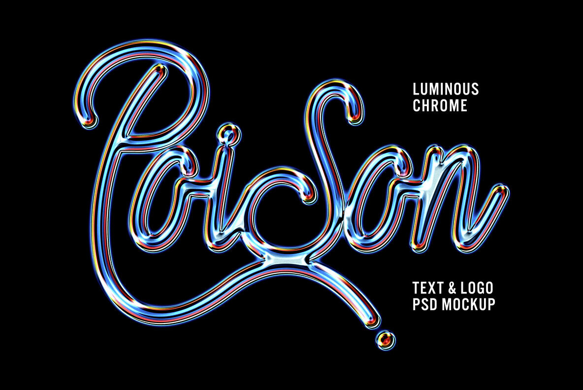 Luminous Chrome Text and Logo Effect 1