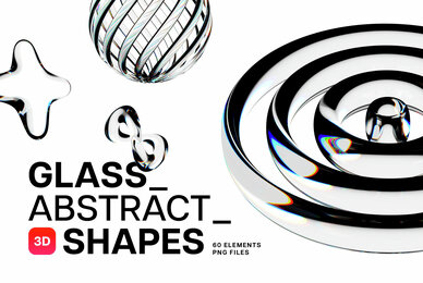 3D Glass Abstract Shapes